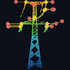 40 m double-circuit tension tower template with its photo stops